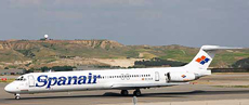 Imagen de un MD 82, de la compañía Spanair.