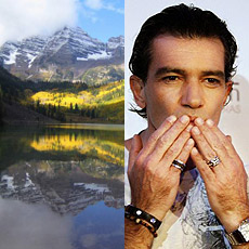 Las montañas de Aspen y Banderas.